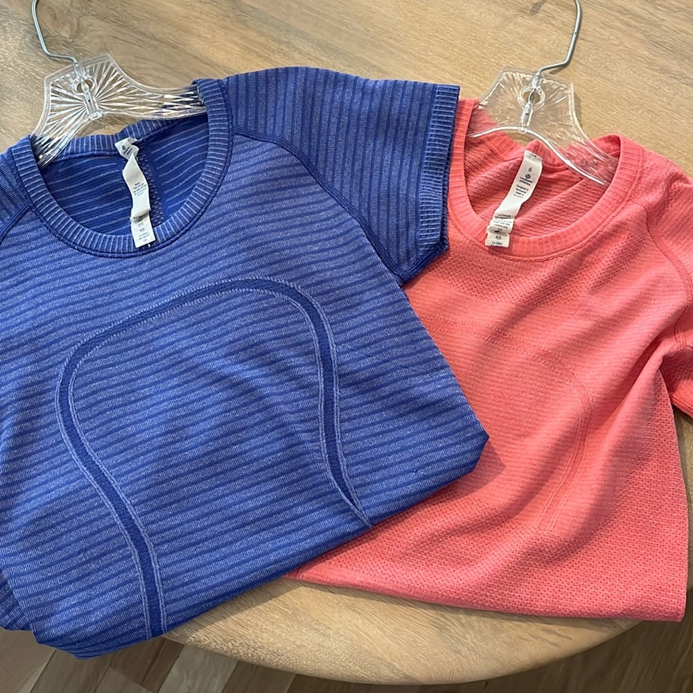 lululemon athletica Short Sleeve Tees - Blue and Pink